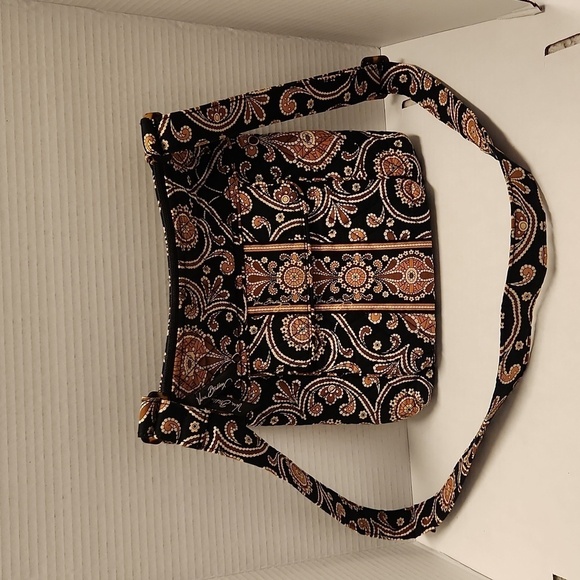Vera Bradley Handbags - Vera Bradley crossbody bag purse quilted black brown Retired print
